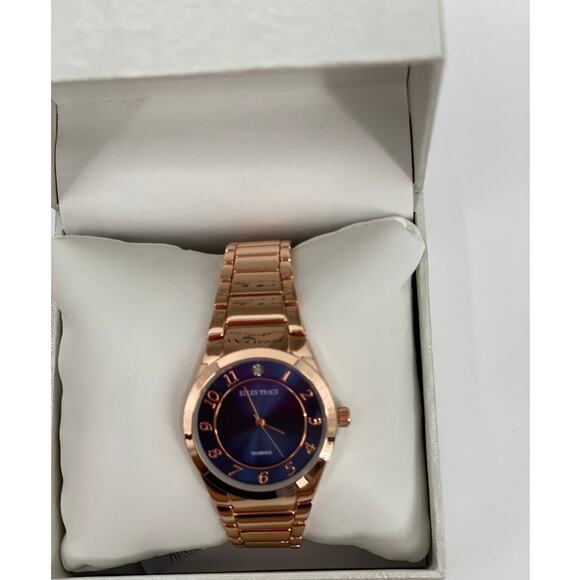 Ellen Tracy Quartz Blue Dial Ladies Analog Wrist Watch NEW - Picture 3 of 7